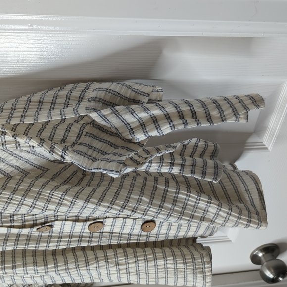 Sundance cotton crinkle short sleeve button down blouse size XS - Picture 5 of 8